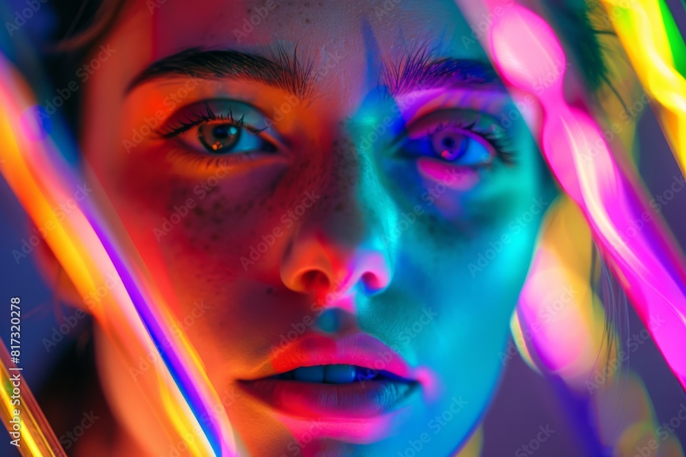 Poster vibrant multicolored light patterns with a smooth gradient transition for creative designs