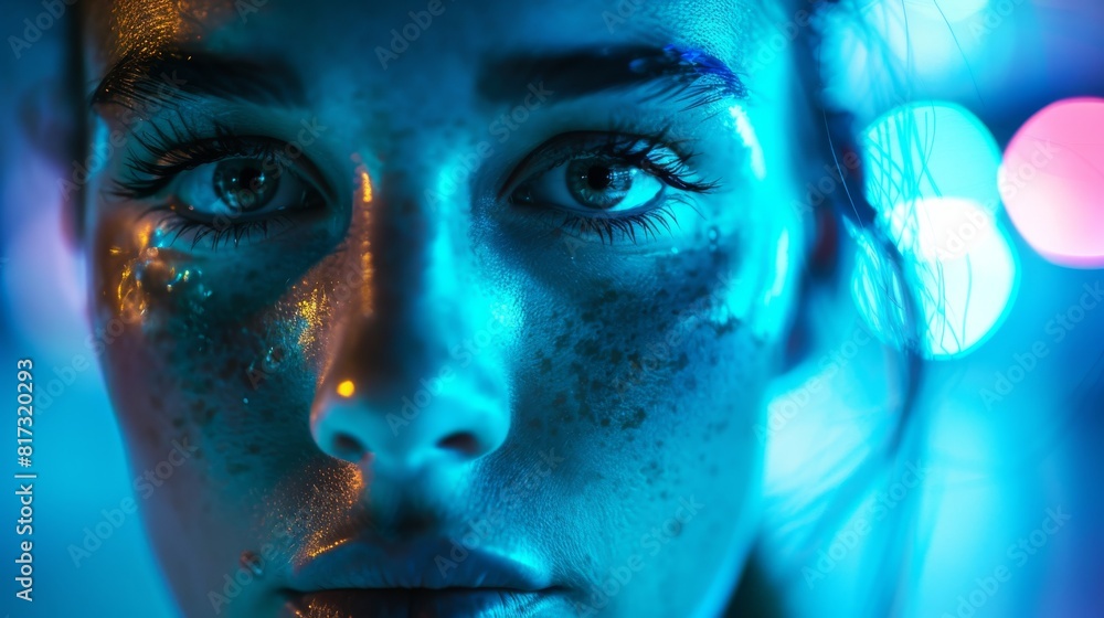 Fototapete Soft abstract background with blue light effects and ethereal glowing patterns for backgrounds or designs