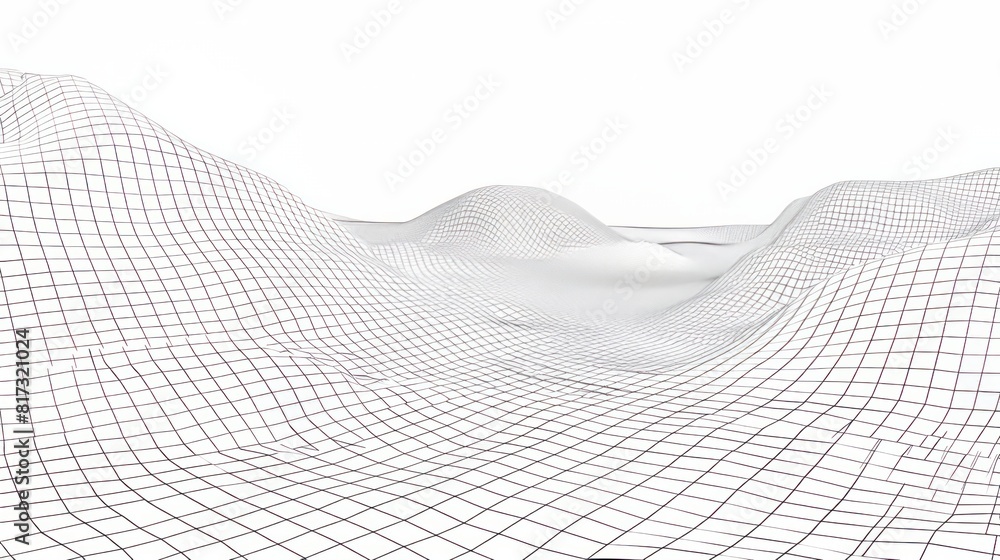 Poster vector wireframe landscape with a perspective grid.