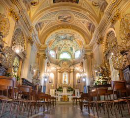 Fototapeta premium Interior of the Oratorio delle Cappe Bianche church, home of the Confraternity of the White Disciplinants