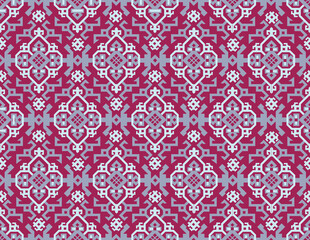 Artistic ornate orient seamless pattern. Arabic line ornament with geometric floral asian organic shape motif.