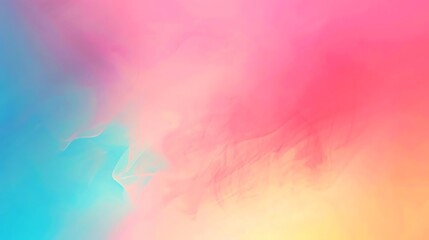 Abstract watercolor painting. Pink, blue and yellow colors.