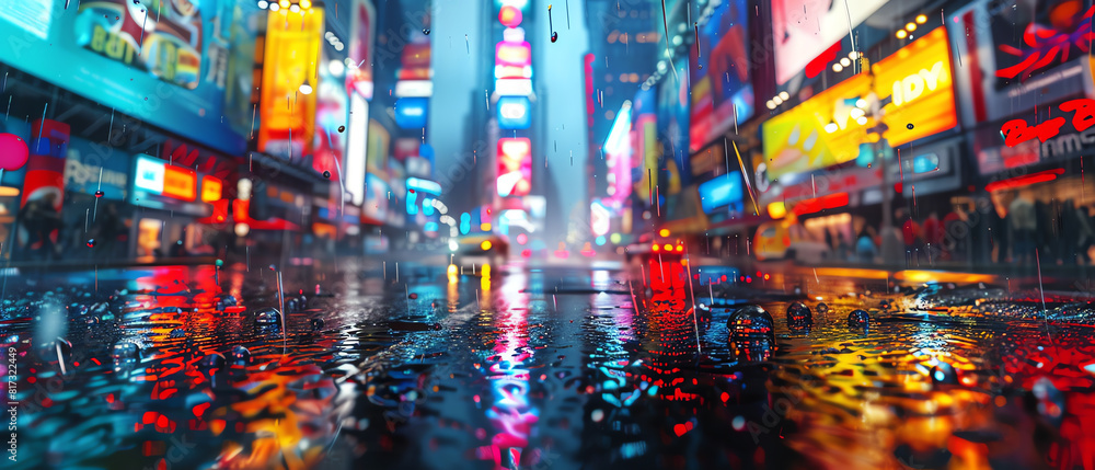 Aufkleber transform a low-angle view of a dystopian cityscape into gritty street art using a bold, graffiti-in