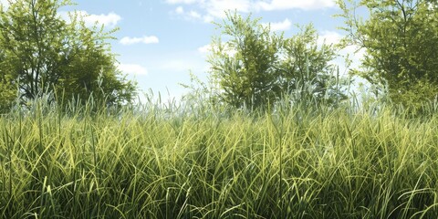 meadow with  gras Generative AI