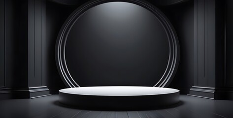 3D stage abstract. 3D background modern room product circle studio.