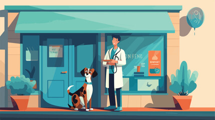 The exterior of the veterinary clinic the doctor a
