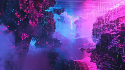 Obraz na płótnie Canvas Grunge Glitchcore aesthetics background. Abstract digital technology noise effect. Distorted game error texture