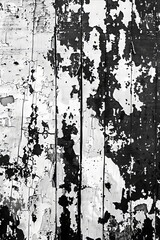 Fototapeta premium Black and white photo of a peeling wall.