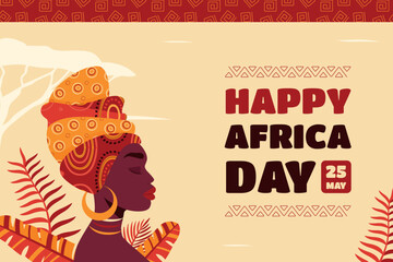Flat africa day celebration background design