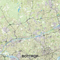 Bottrop, Germany map poster art