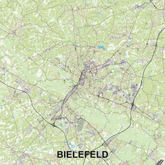 Bielefeld, Germany map poster art