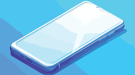 Totally soft isometric white vector smartphone. 3d