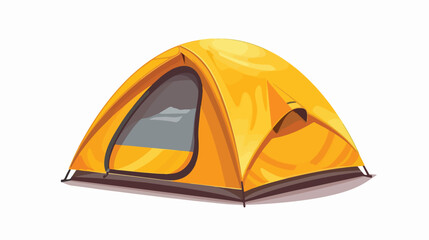 Tourist camping tent campsite equipment. 3d style v