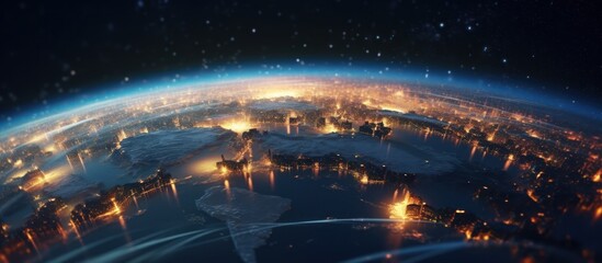 Earth seen from space at night