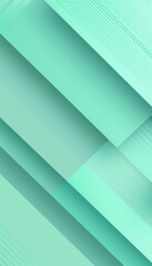 Obraz premium Abstract green, cyan and turquoise geometric pattern with overlapping layers and lines, creating a modern and futuristic design.