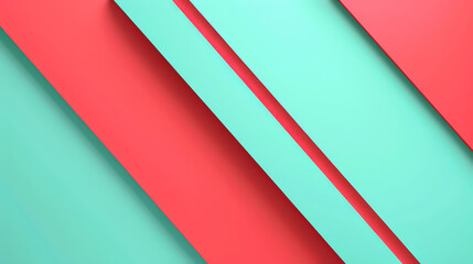 Abstract design with diagonal red and teal lines, creating a smooth, modern, and geometric look.