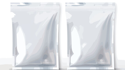 Transparent sealed plastic bag package realistic 3d