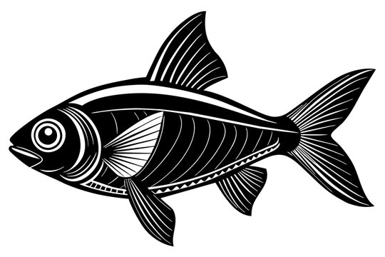 recommend clip art: tetra on white background vector silhouette illustration 