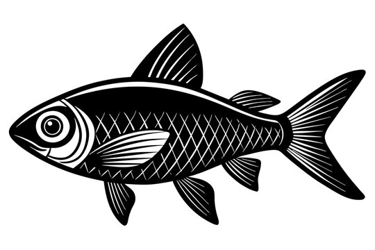 recommend clip art: tetra on white background vector silhouette illustration 
