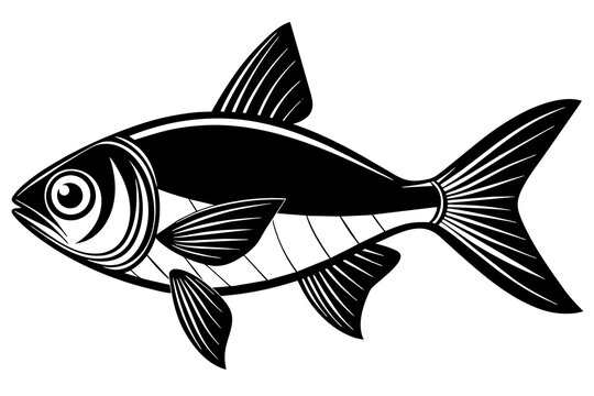 recommend clip art: tetra on white background vector silhouette illustration 