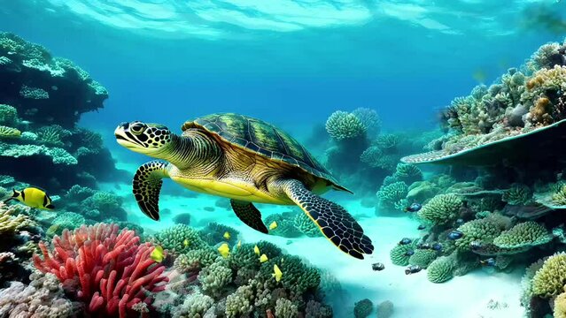 turtle swimming in the sea
