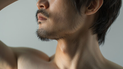 Obraz premium Underarm hair of a Japanese male.