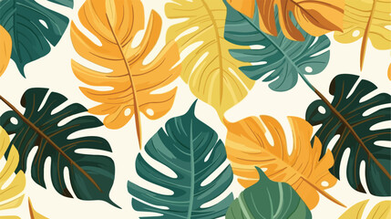 Tropical leaves different shapes seamless pattern b