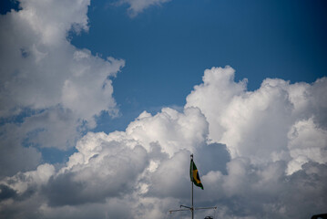 Cummulunimbus clouds in the blue sky