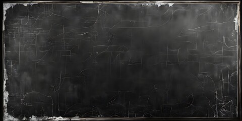  dark blackboard with a thin white border around the edges. The background is plain and blank, suitable for writing or drawing ,black Distressed Grunge wall background 