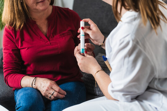 Senior Patient Learning About Hypoglycemia Treatment