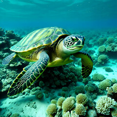 Fototapeta premium green sea turtle