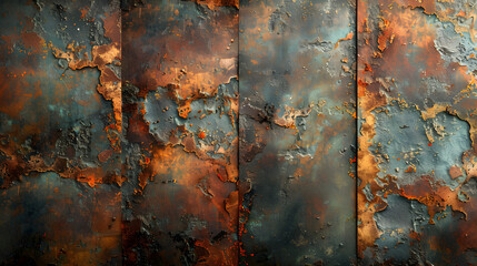Vintage Brushed Metal Texture: Earthy Tones and Subtle Rust-Eaten Details