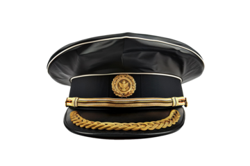 high rank army general captain hat isolated on white background