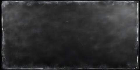  dark blackboard with a thin white border around the edges. The background is plain and blank, suitable for writing or drawing ,black Distressed Grunge wall background 