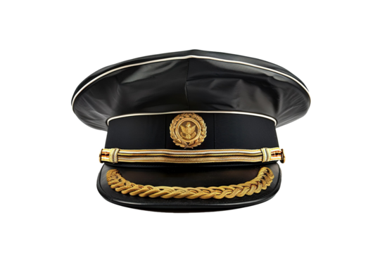 high rank army general captain hat isolated on white background