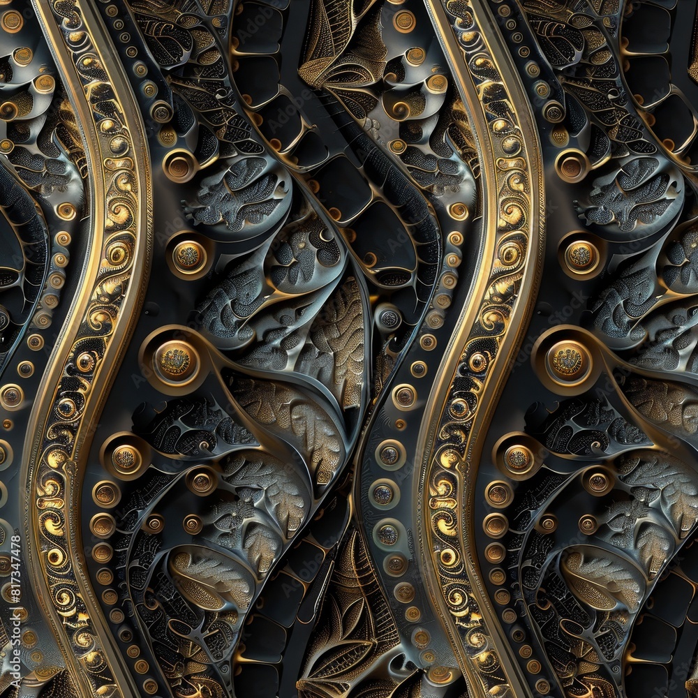 Poster Abstract Pattern, delving into the intricate world of fractal geometry 