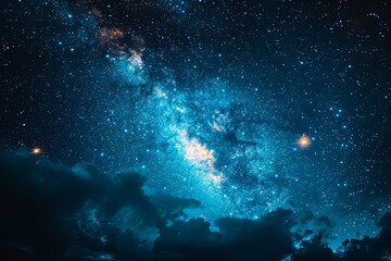 Obraz premium Starry Night Sky in Dark Matte Painting Style