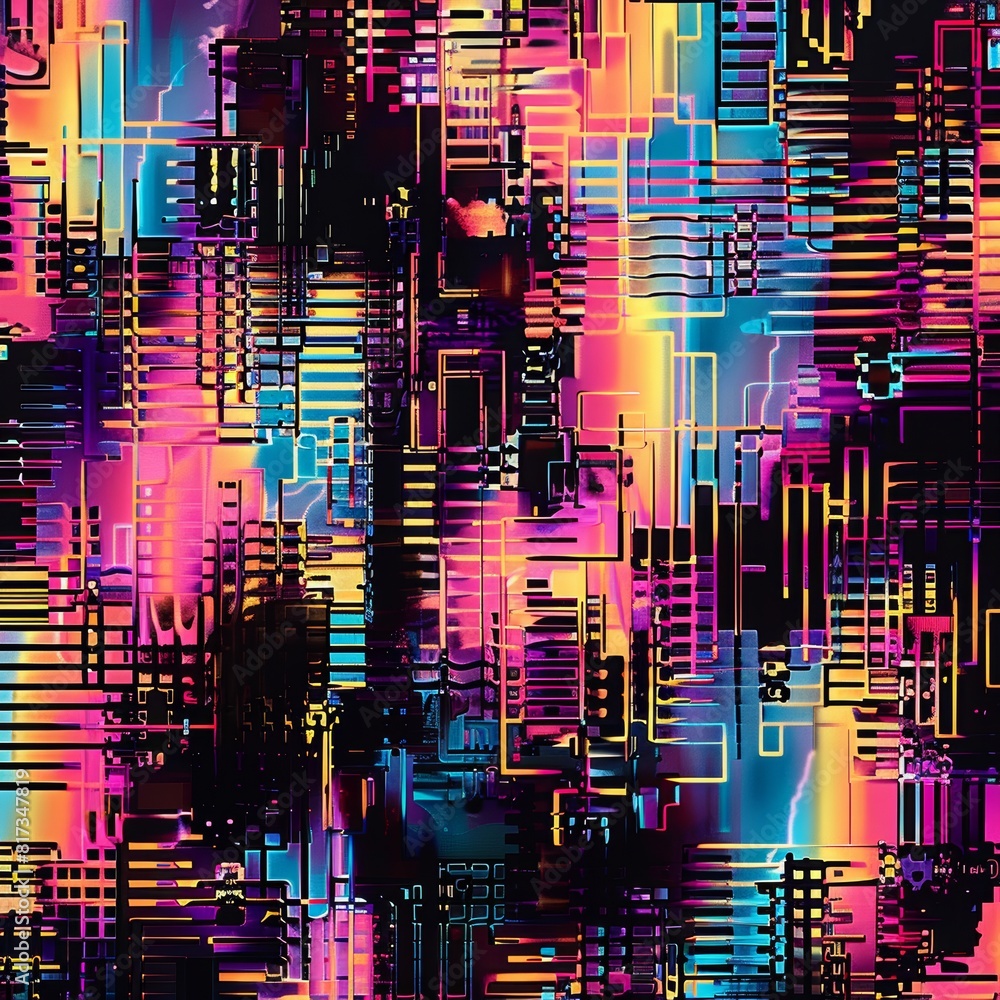 Poster abstract pattern, offering a glimpse into the world of digital distortion