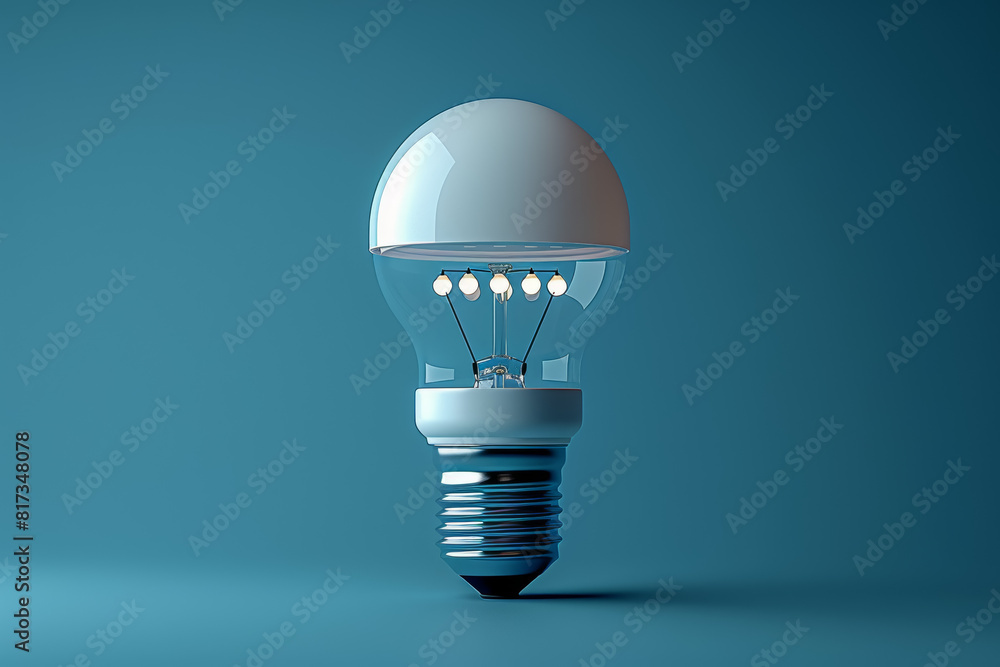 Poster an isolated image of a compact fluorescent lightbulb on a plain background, symbolizing energy effic