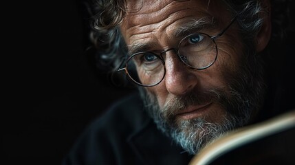 Magazine style portrait of a contemplative writer