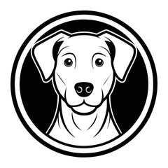 Canine Charm: Circle Vector Art of a Dog Logo Icon