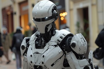 Robotic City Soul: Futuristic Pilot Warrior