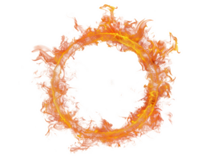 Fire ring isolated on transparent background.