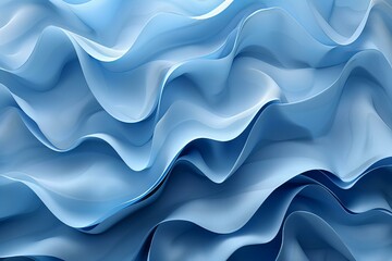 Obraz premium A close up of a blue wavy background with a white backdrop