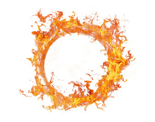 Fire ring isolated on transparent background.