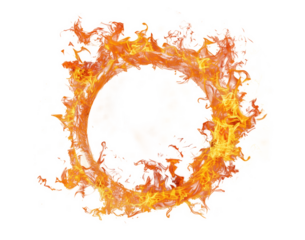 Fire ring isolated on transparent background.