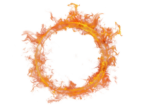 Fire ring isolated on transparent background.