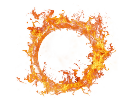 Fire ring isolated on transparent background.