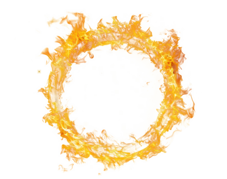 Fire ring isolated on transparent background.