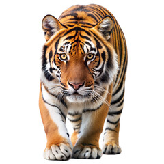 Fototapeta premium A tiger is walking on a transparent background